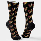 Schwarzer Shiba Inu Hund Socken (Gewinkelt)