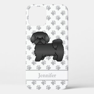 Schwarzer Shih Tzu Süßer Cartoon-Hund & Name Case-Mate iPhone Hülle