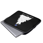 Schwarzer Shirt-Gelbsternkatze Laptopschutzhülle (Vorne Knopf)