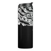 Schwarzer Silber Eleganter Glitter Leopard Gepard Thermosbecher (Nach links gedreht)