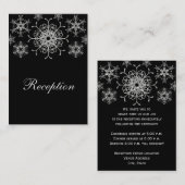 Schwarzer Silber Glitzer sieht Schneeflocken-Umsch Begleitkarte (Vorne/Hinten)