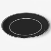 Schwarzer Silber Pappteller (Schrägansicht)