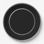 Schwarzer Silber Pappteller (Vorderseite)