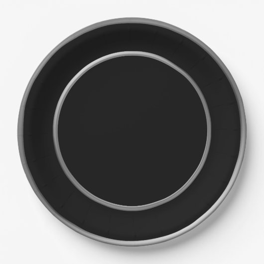 Schwarzer Silber Pappteller (Vorderseite)