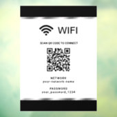Schwarzer Silber-QR-Code-Wifi-Netzwerk und Passwor Fensteraufkleber (Blatt 3)
