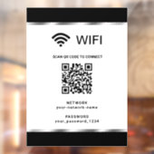 Schwarzer Silber-QR-Code-Wifi-Netzwerk und Passwor Fensteraufkleber (Blatt 2)