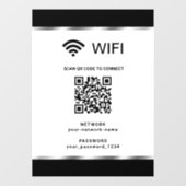 Schwarzer Silber-QR-Code-Wifi-Netzwerk und Passwor Fensteraufkleber (Blatt)