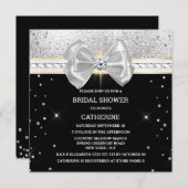 Schwarzer Silberbug-Glitzer strahlt elegant Einladung (Vorne/Hinten)