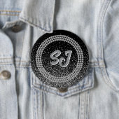 Schwarzer & Silberner Schauturnier-Button Luxus-Mo Button (Beispiel)