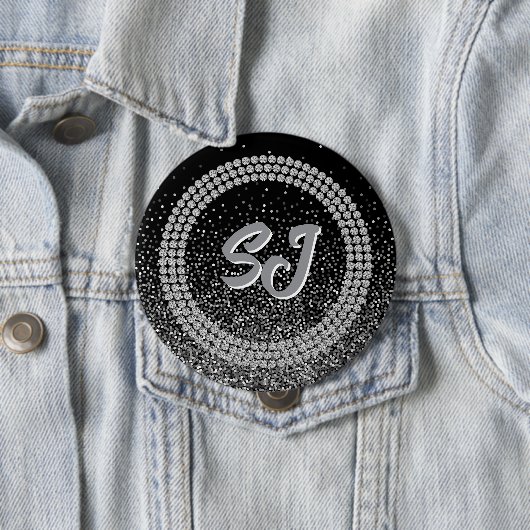 Schwarzer & Silberner Schauturnier-Button Luxus-Mo Button (Beispiel)