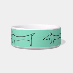 Schwarzer Silhouette-Dackel-Hund Napf