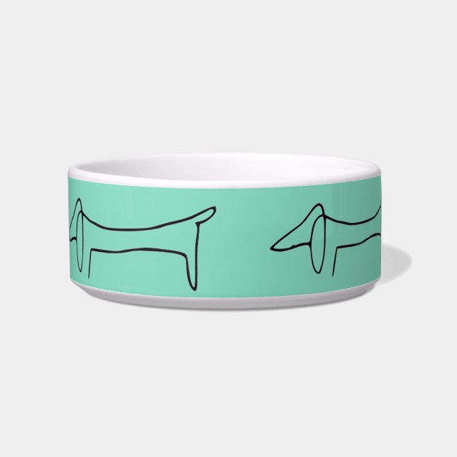 Schwarzer Silhouette-Dackel-Hund Napf (Vorderseite)