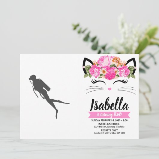 Schwarzer Silhouette Einladung (Stehend Vorderseite)