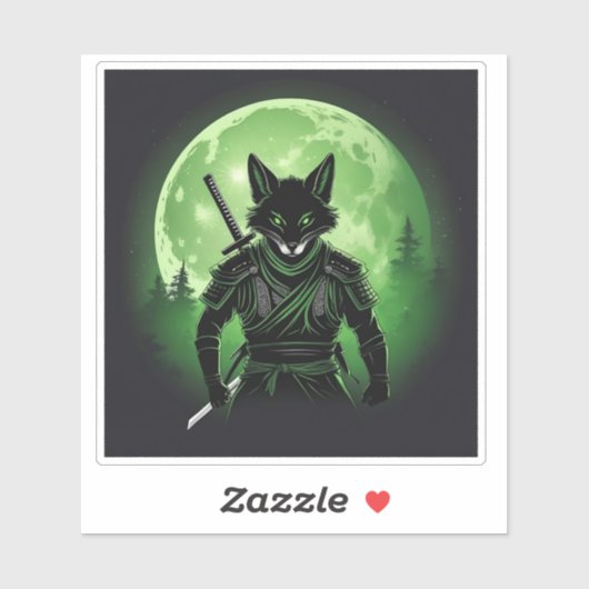 Schwarzer Silhouette Fox Aufkleber (Blatt)