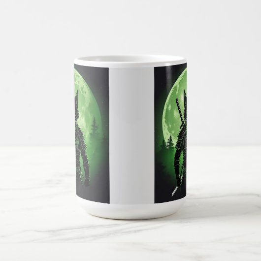 Schwarzer Silhouette Fox Kaffeetasse (Mittel)