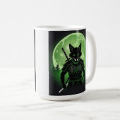 Schwarzer Silhouette Fox Kaffeetasse (VorderseiteRechts)