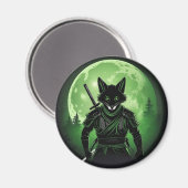 Schwarzer Silhouette Fox Magnet (Vorderseite/Rückseite)