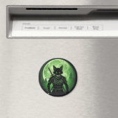 Schwarzer Silhouette Fox Magnet (In Situ (Geschirrspüler))