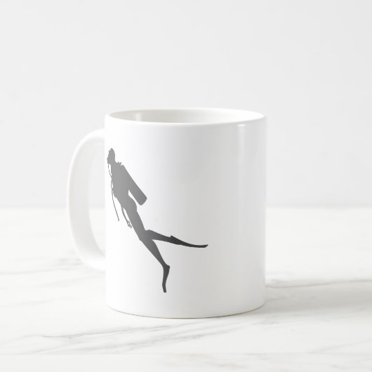 Schwarzer Silhouette Kaffeetasse (Vorderseite Links)