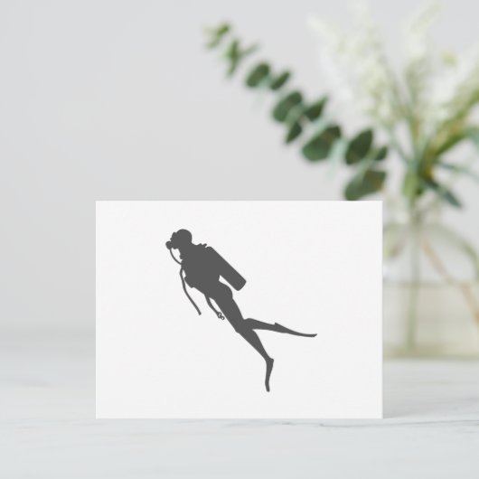 Schwarzer Silhouette Postkarte (Stehend Vorderseite)