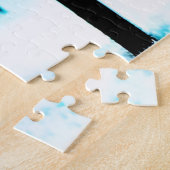 Schwarzer Silhouette-Wald mit Regenbogenfarben Puzzle (Seite)