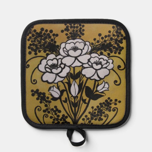 Schwarzer Silikon-Wärmeschutz, nur Töpfchenhalter Topflappen (Vorderseite)