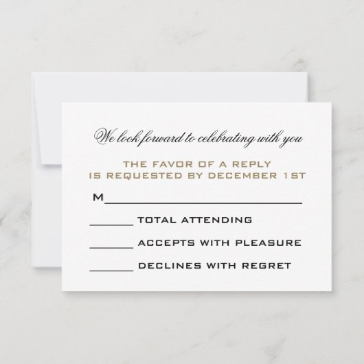 Schwarzer Silvester Masquerade Ball UAWG RSVP Karte (Rückseite)