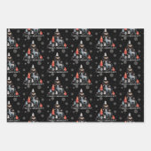 Schwarzer Skandinavier Rentierbaum Geschenkpapier Set (Vorderseite 2)