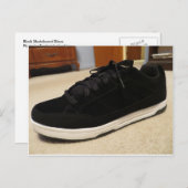 Schwarzer Skateboardschuh Postkarte (Vorne/Hinten)