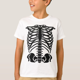 Schwarzer Skelett Brustkorb T-Shirt