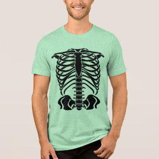 Schwarzer Skelett Brustkorb Tri-Blend Shirt