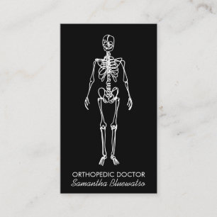 Schwarzer Skelett-Orthopäde Visitenkarte