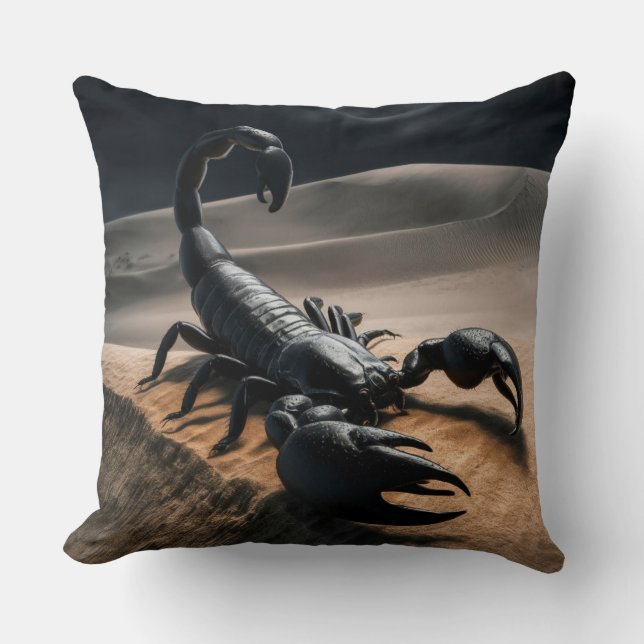 Schwarzer Skorpion Kissen (Vorderseite)