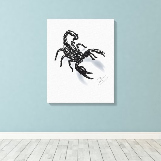 Schwarzer Skorpion! Leinwanddruck (Insitu (Holzboden))