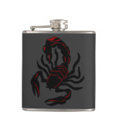 Schwarzer Skorpion mit roten Akzenten Flachmann (Vorderseite)