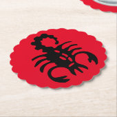 Schwarzer Skorpion über Rotes Design Skorpio zodia Untersetzer (angewinkelt)