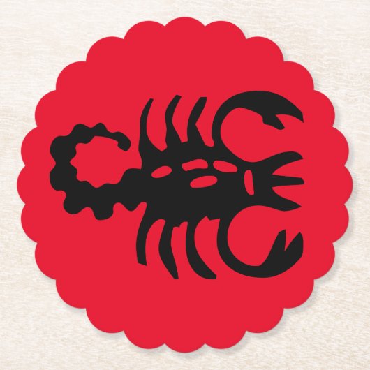 Schwarzer Skorpion über Rotes Design Skorpio zodia Untersetzer (Vorderseite)