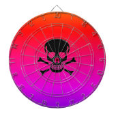 Schwarzer Skull-Neondartboard Dartscheibe (vorne)
