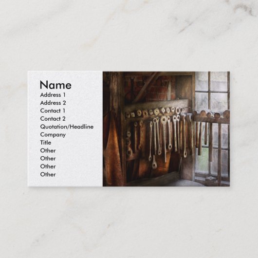 Schwarzer Smith - Gezeichnet Teller und Hämmer Visitenkarte (Vorderseite)