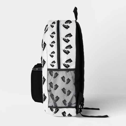 Schwarzer Sneaker Design Druck Sticken Rucksack (Rechts)