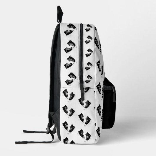 Schwarzer Sneaker Design Druck Sticken Rucksack (Links)