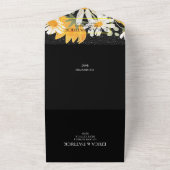 Schwarzer Sonnenblumenstil Glitzer All In One Einladung (Außenbereich)