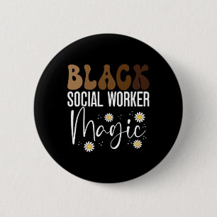 Schwarzer Sozialarbeiter Afroamerikaner Schwarze G Button