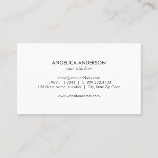 Schwarzer Spargel Visitenkarte (Rückseite)