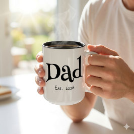 Schwarzer Spaß Fett Einfacher Papa Gegründet Neuer Zweifarbige Tasse
