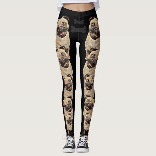 Schwarzer Spaß und Mops von Funky Pastel Leggings (Vorderseite)