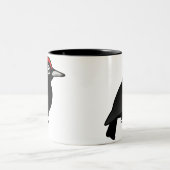 Schwarzer Specht Zweifarbige Tasse (Mittel)