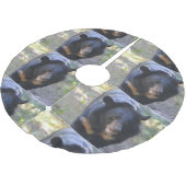 Schwarzer Spectacled Bär Polyester Weihnachtsbaumdecke (Schrägansicht)