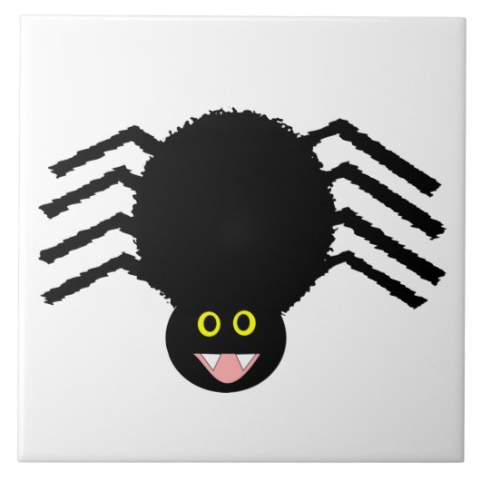 Schwarzer Spider Fliese (Vorderseite)