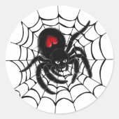 Schwarzer Spider im Web-Round-Aufkleber-Set Runder Aufkleber (Vorderseite)